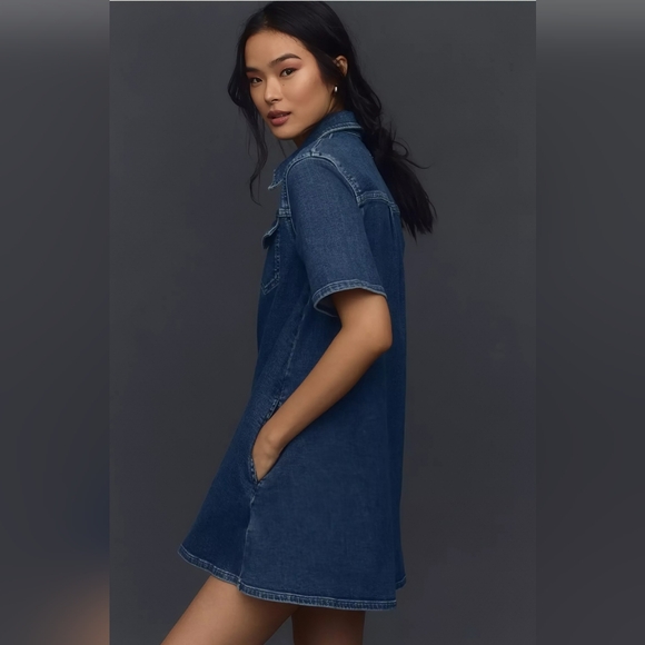 NWT ANTHROPOLOGIE | The Westley Regenerative Cotton Denim Dress by Pilcro - Picture 4 of 4